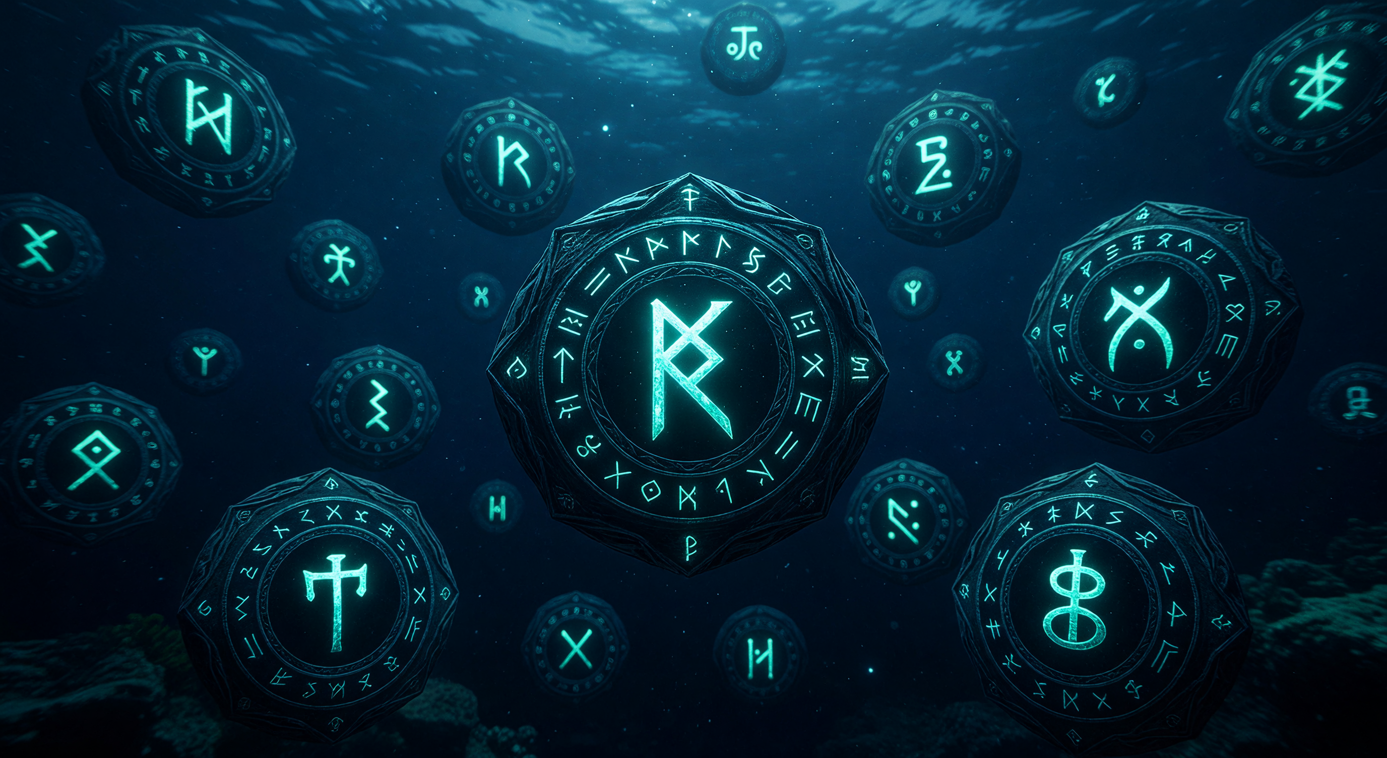浮遊するルーンシンボル