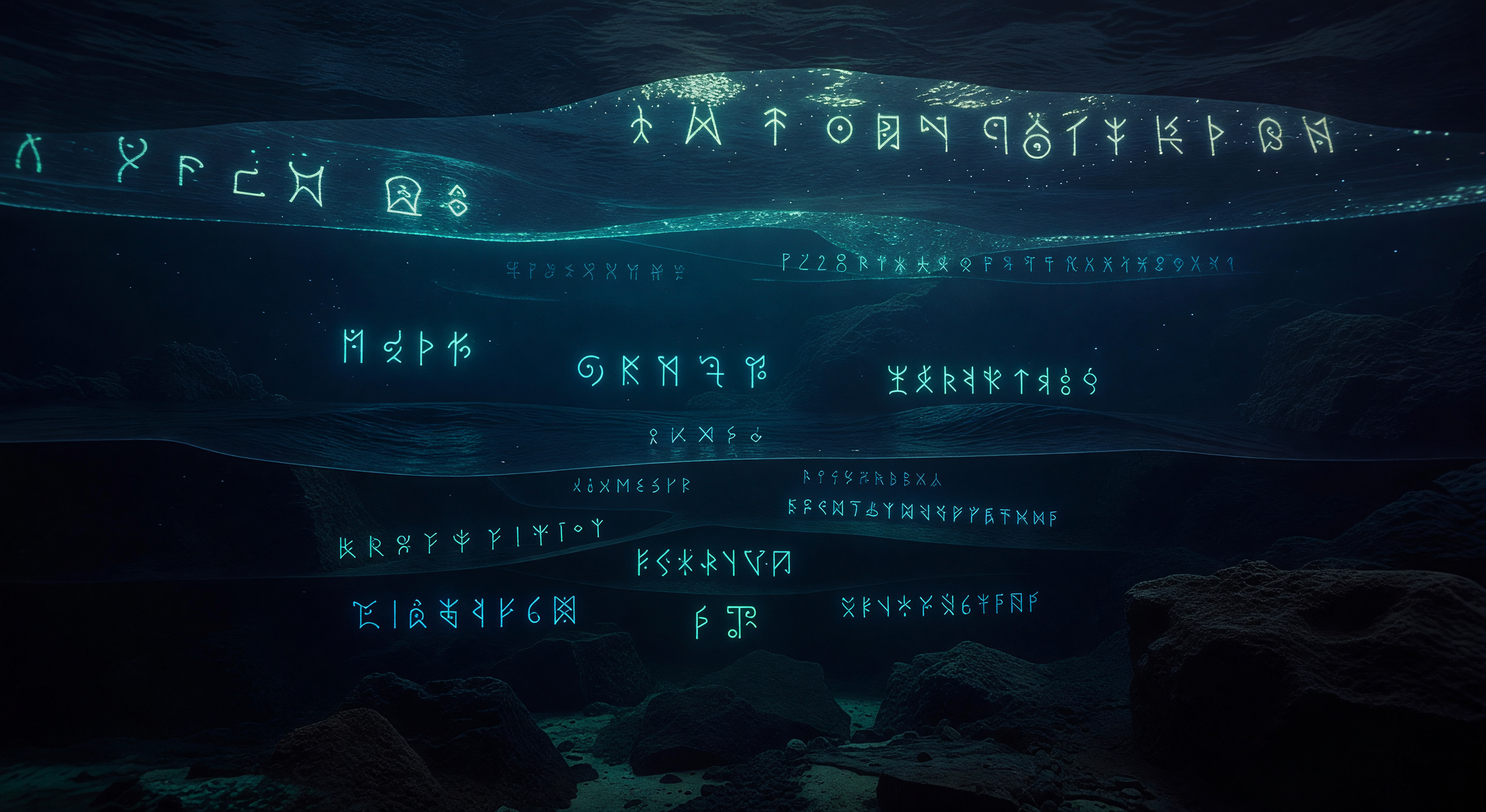 深海の重なり合う世界